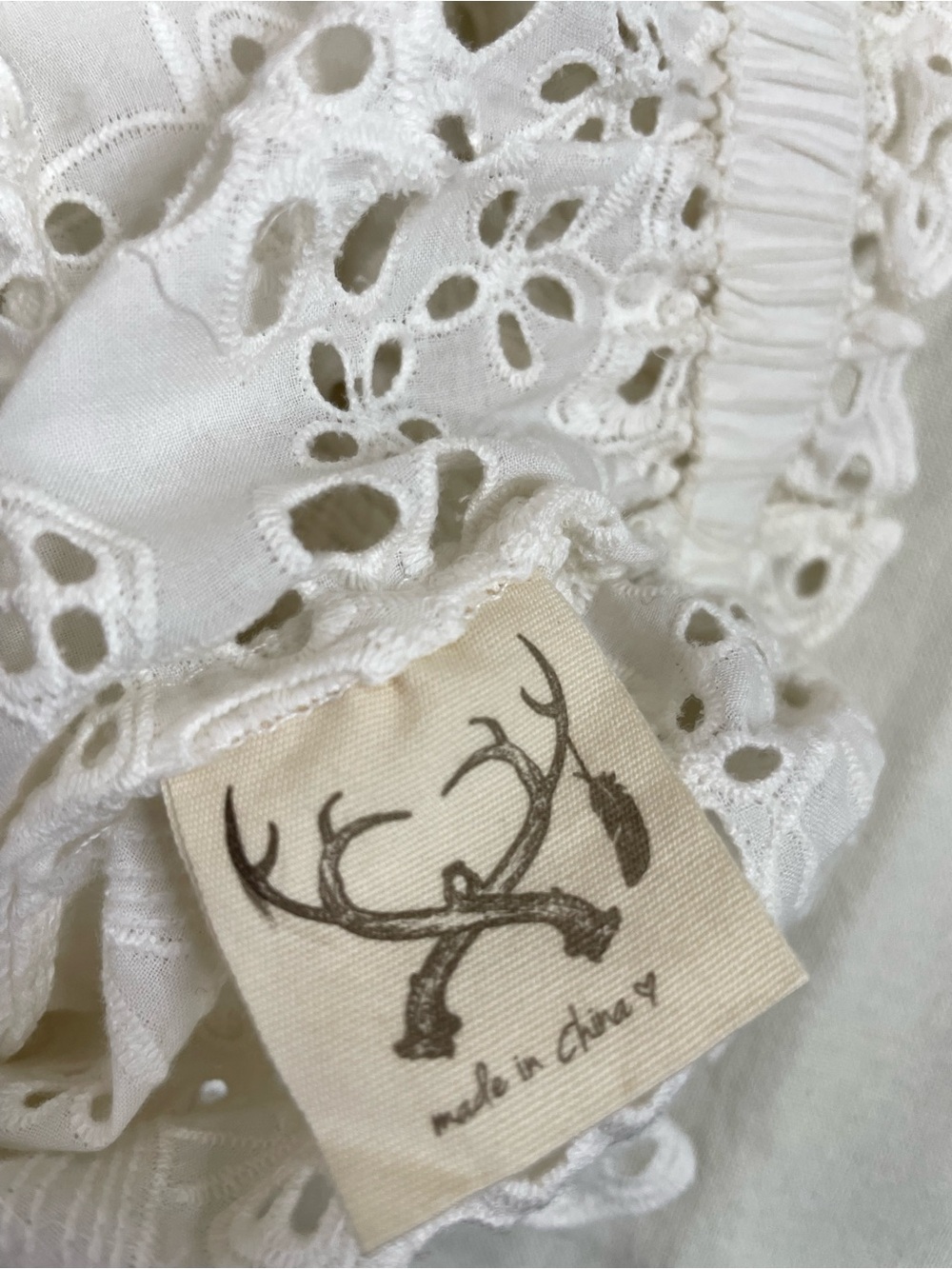 Spell White Broderie Puff-Sleeve Peasant Blouse - Picture 3 of 8